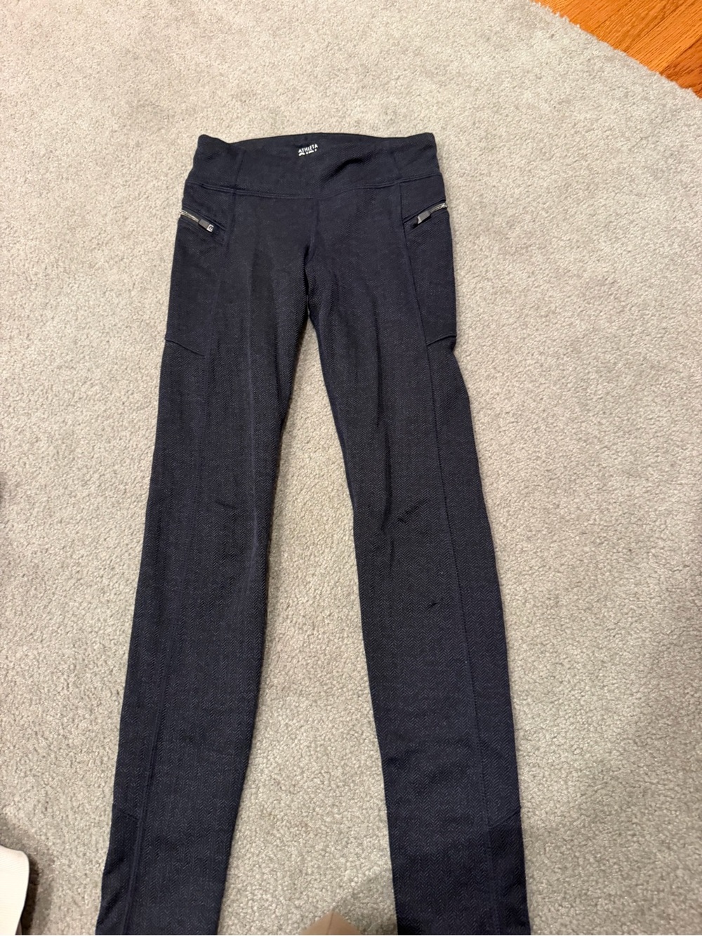 Athleta Girl Black Slim Ponte Leggings with Zip Pocket Detail